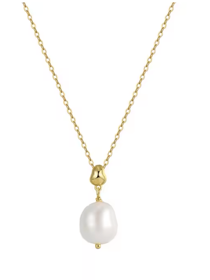 Necklace with freshwater pearl 925 Sterling silver - AnoaShop