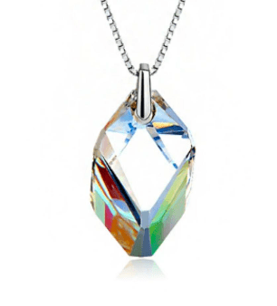 Halskette mit Swarovski Kristall groß 925 Sterling Silber - AnoaShop