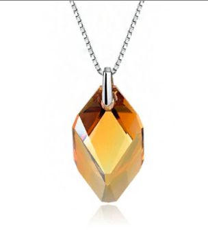 Halskette mit Swarovski Kristall groß 925 Sterling Silber - AnoaShop