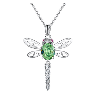 Halskette mit Swarovski Kristall Libelle 925 Sterling Silber - AnoaShop