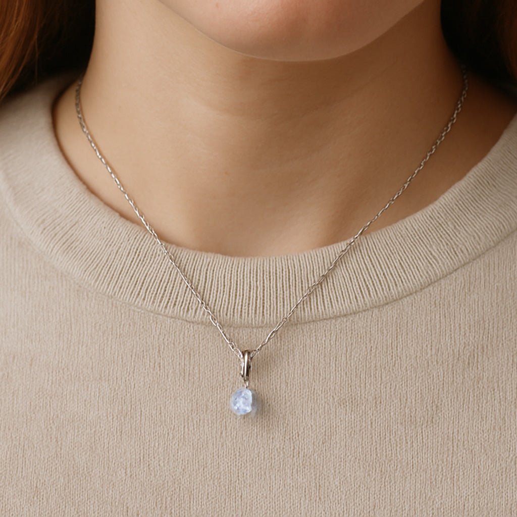 Halskette mit Swarovski Kristall Würfel 925 Sterling Silber - AnoaShop