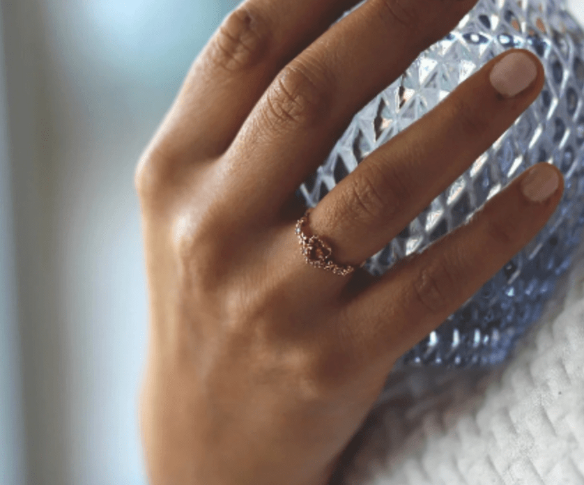 Heart Ring • Red Heart Ring • Ring in Rose Gold - AnoaShop