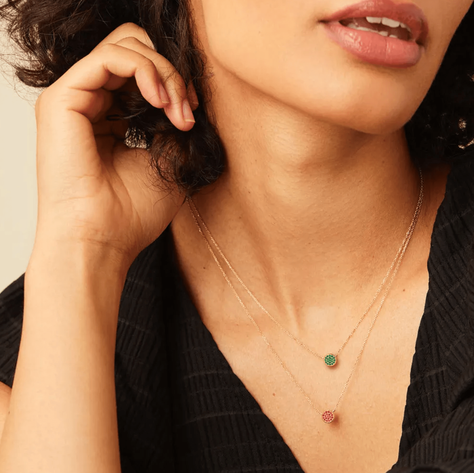 Necklace with stainless steel stones - AnoaShop