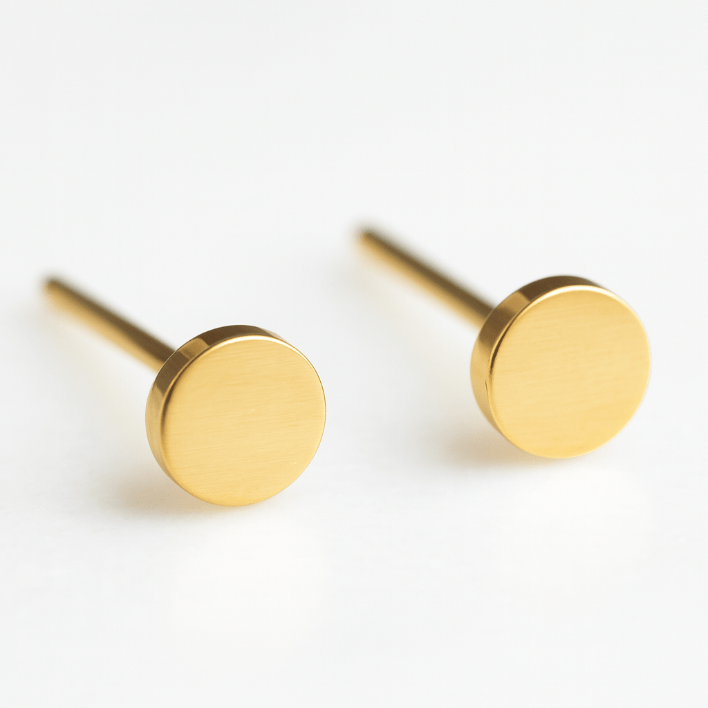 Small circle stud earrings stainless steel - AnoaShop