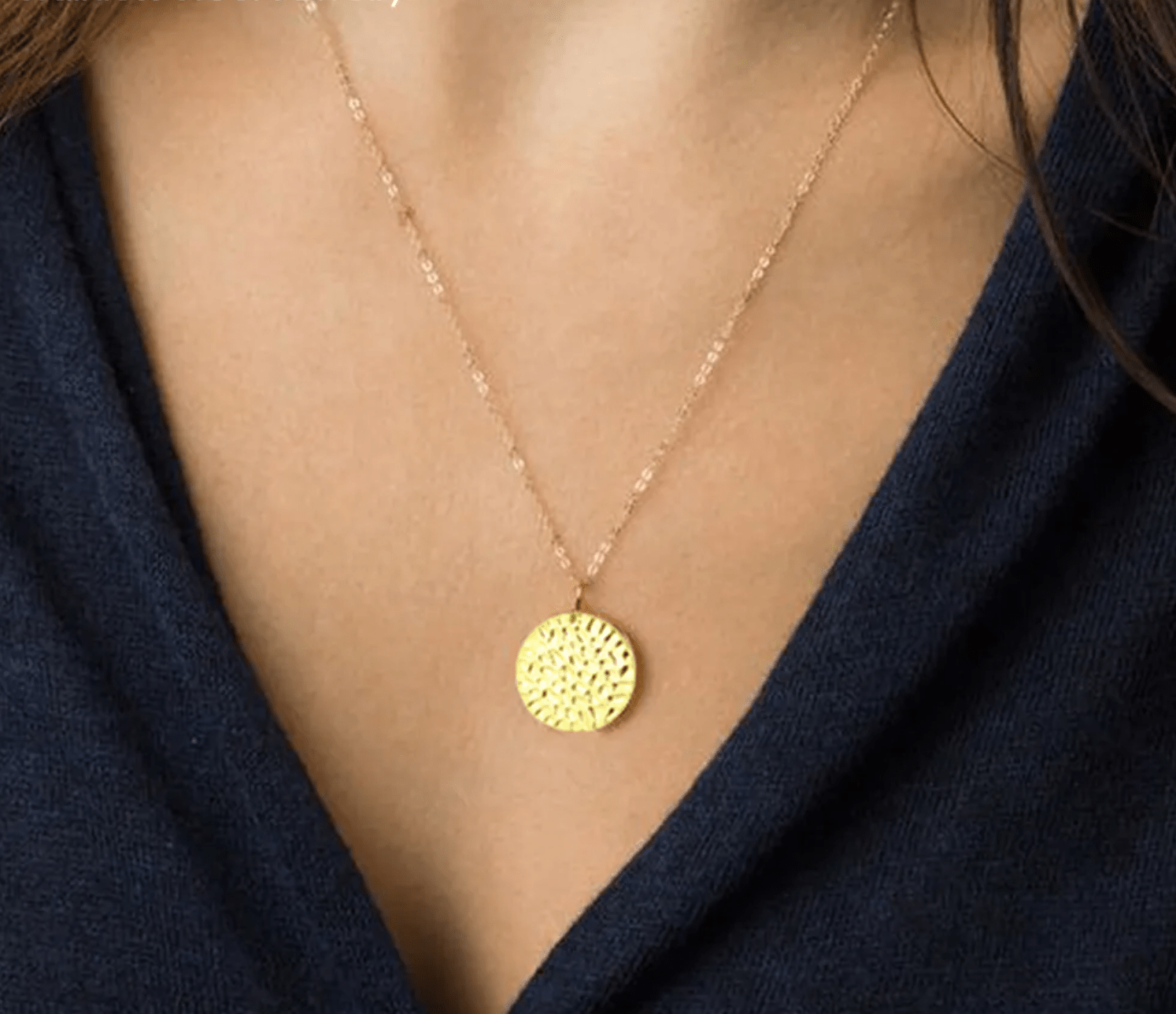 Stainless steel circle pendant chain - AnoaShop