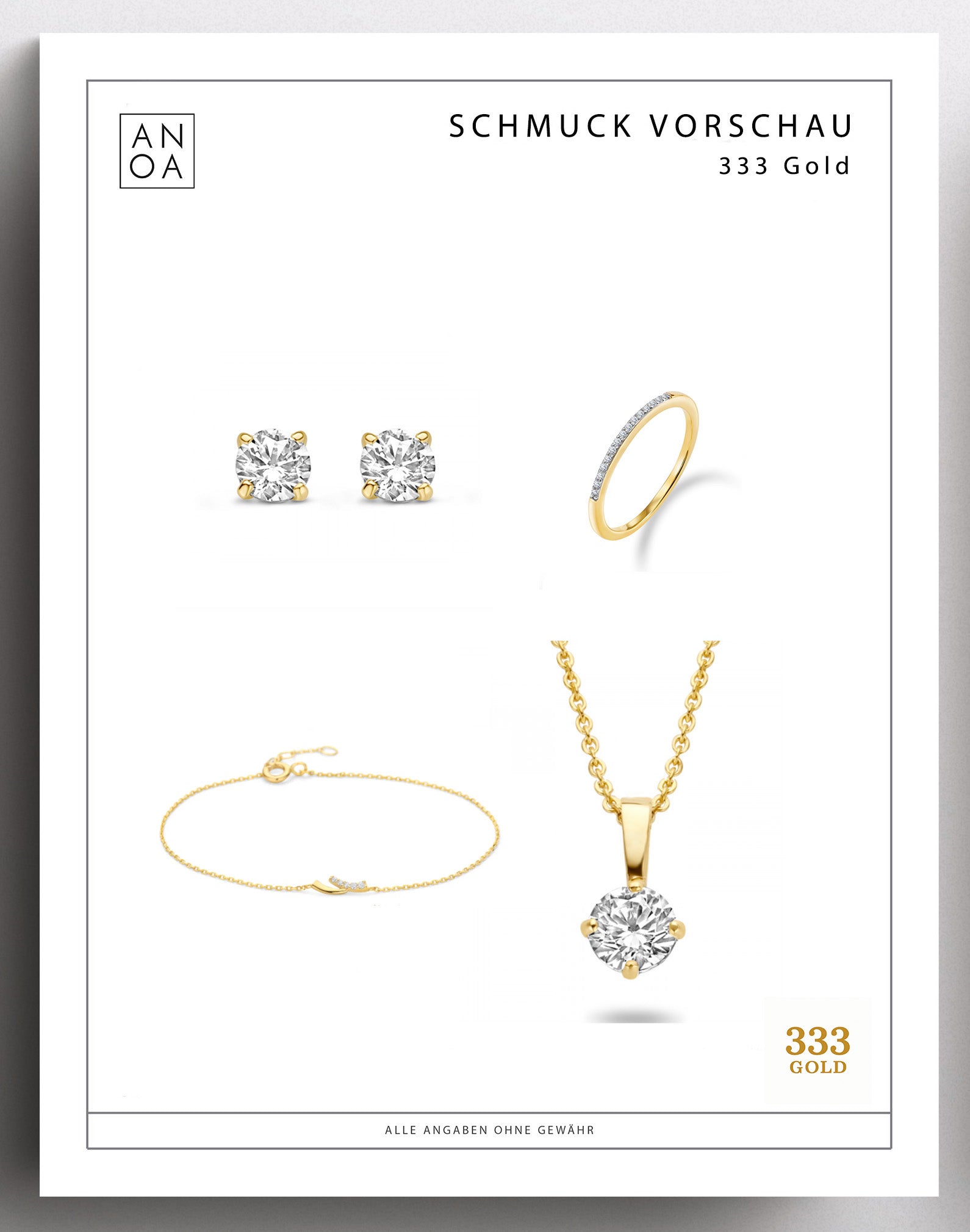 Anoa Adventskalender Schmuck 2025 - 4 Schmuckstücke (Für jeden Sonntag im Advent)