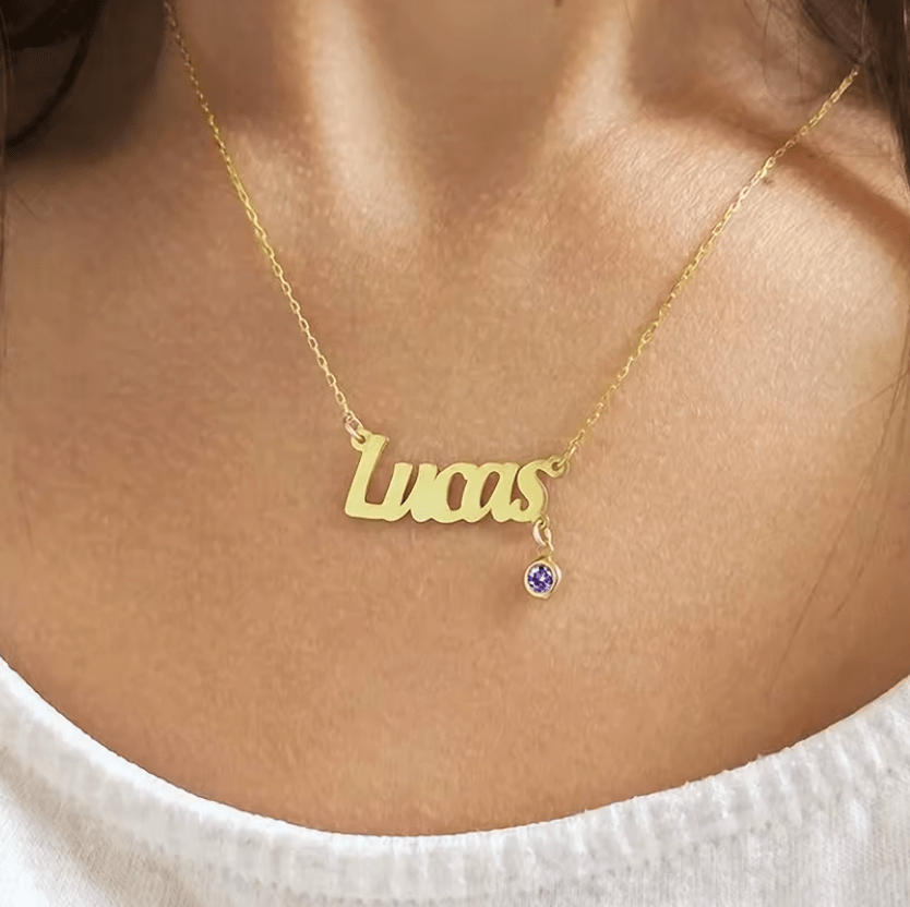 Namenskette Geburtsstein - Fine - AnoaShop
