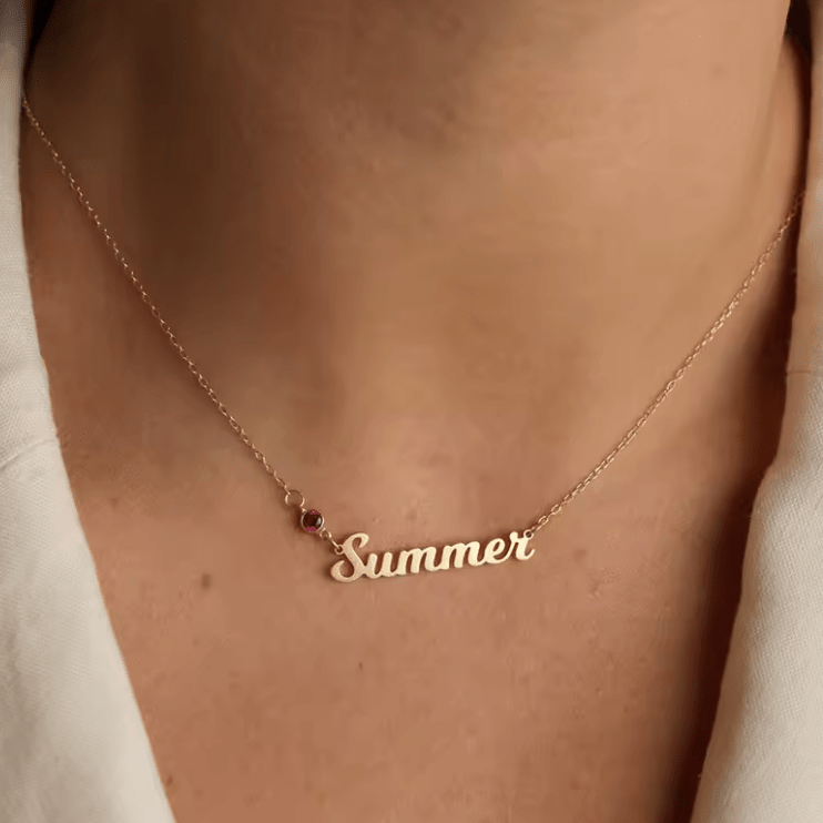 Namenskette Geburtsstein - Minimal - AnoaShop