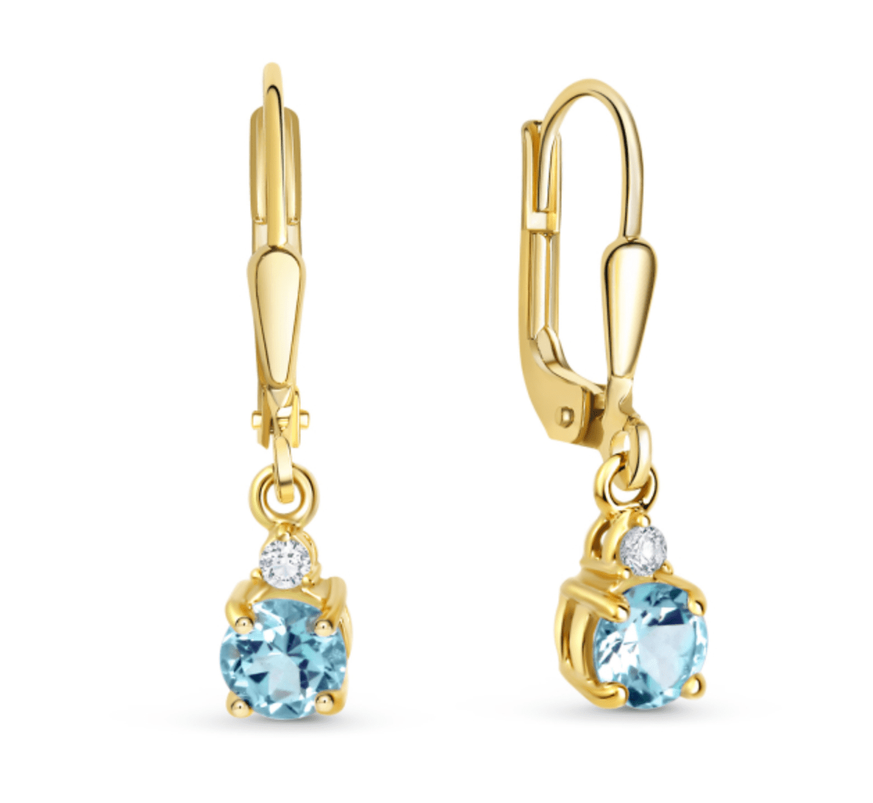 Ohrhänger Blautopas Zirkonia 333 Gold - AnoaShop