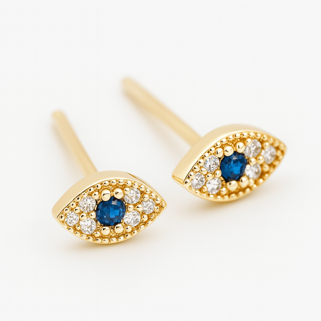 Ohrstecker mit blauem Auge 925 Sterling Silber - AnoaShop