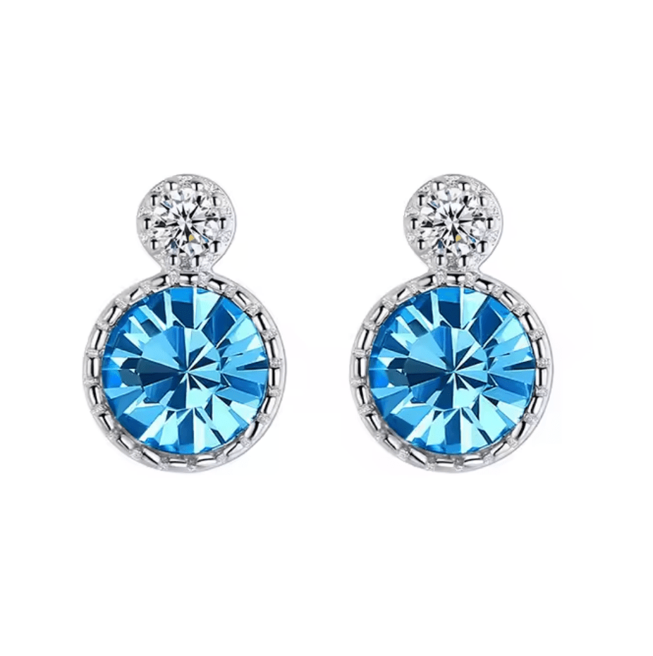 Stud earrings with Swarovski crystals 925 Sterling silver - AnoaShop