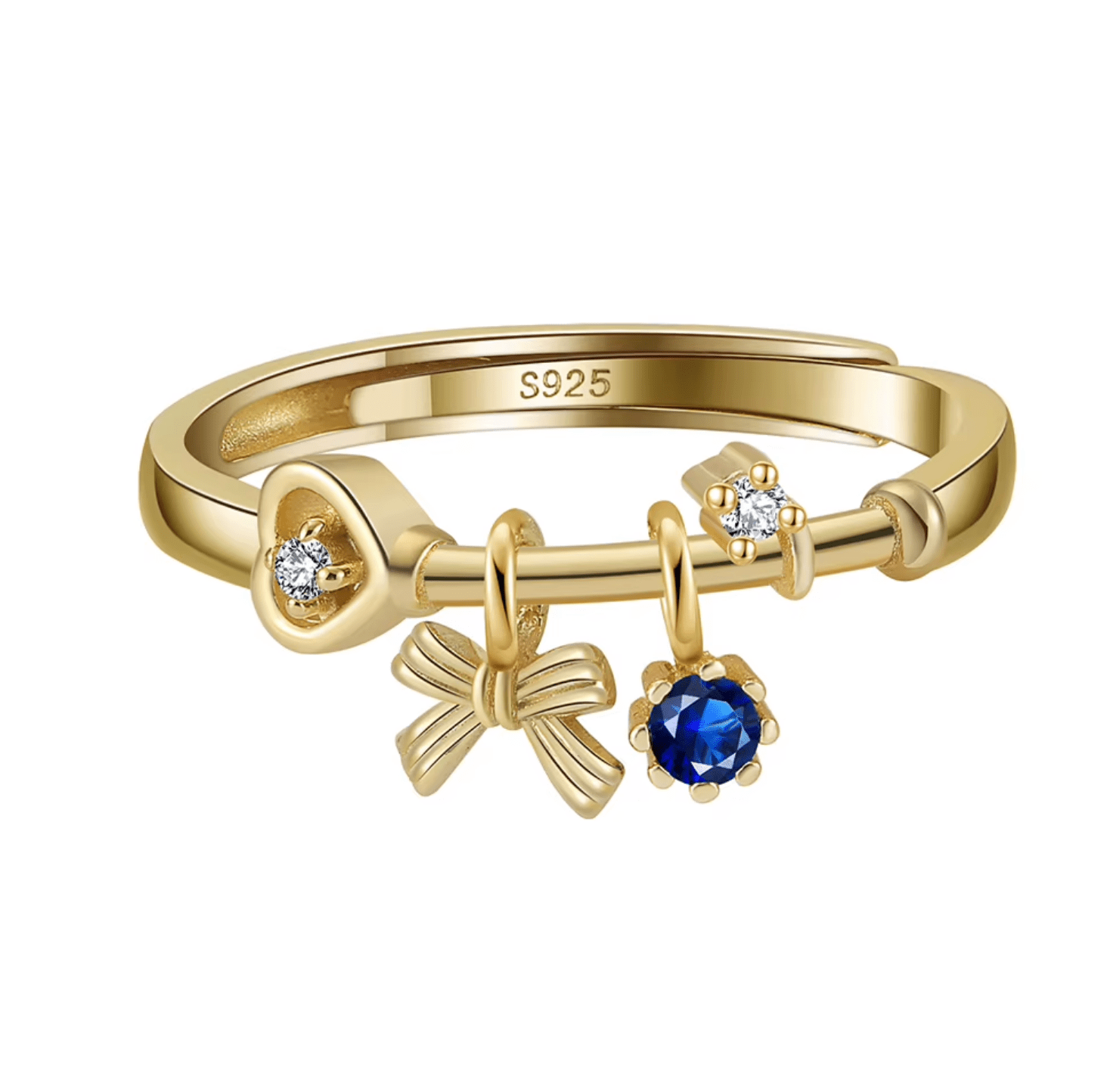 Ring mit kleinen Anhängern 925 Sterling Silber - AnoaShop