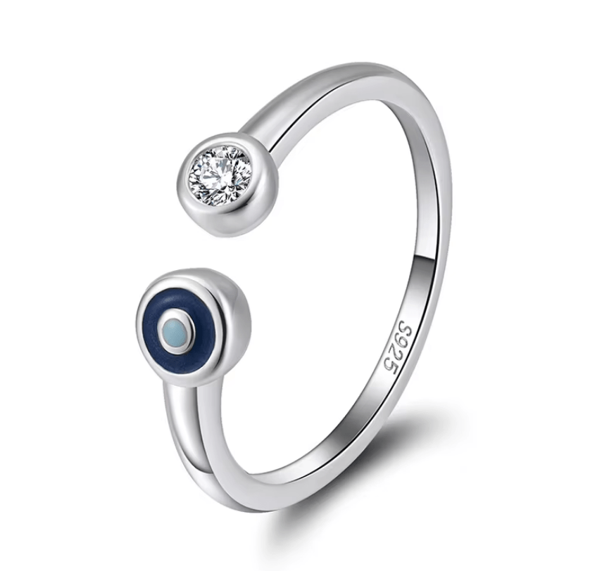 Ring mit Zirkonia Stein und Kreis 925 Sterling Silber - AnoaShop