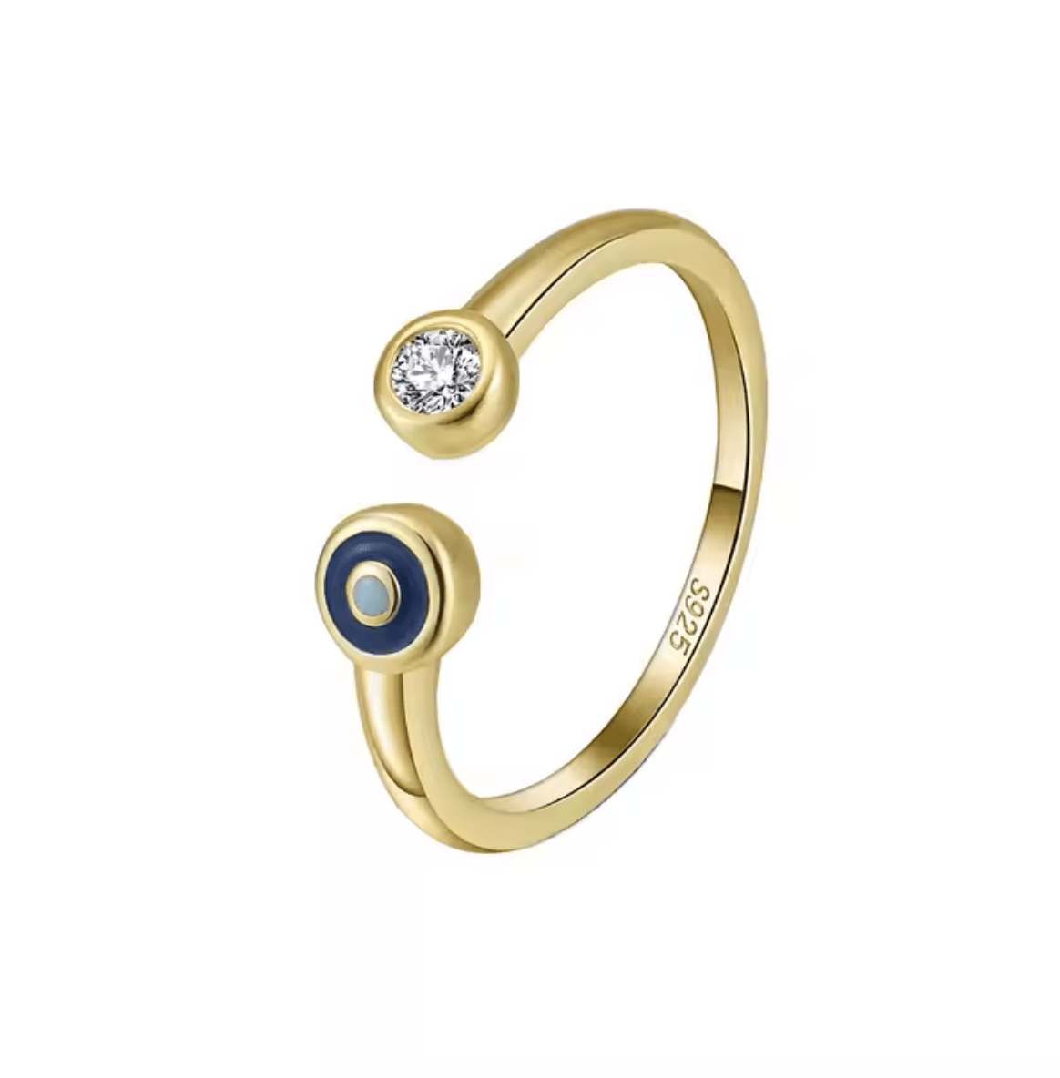 Ring mit Zirkonia Stein und Kreis 925 Sterling Silber - AnoaShop