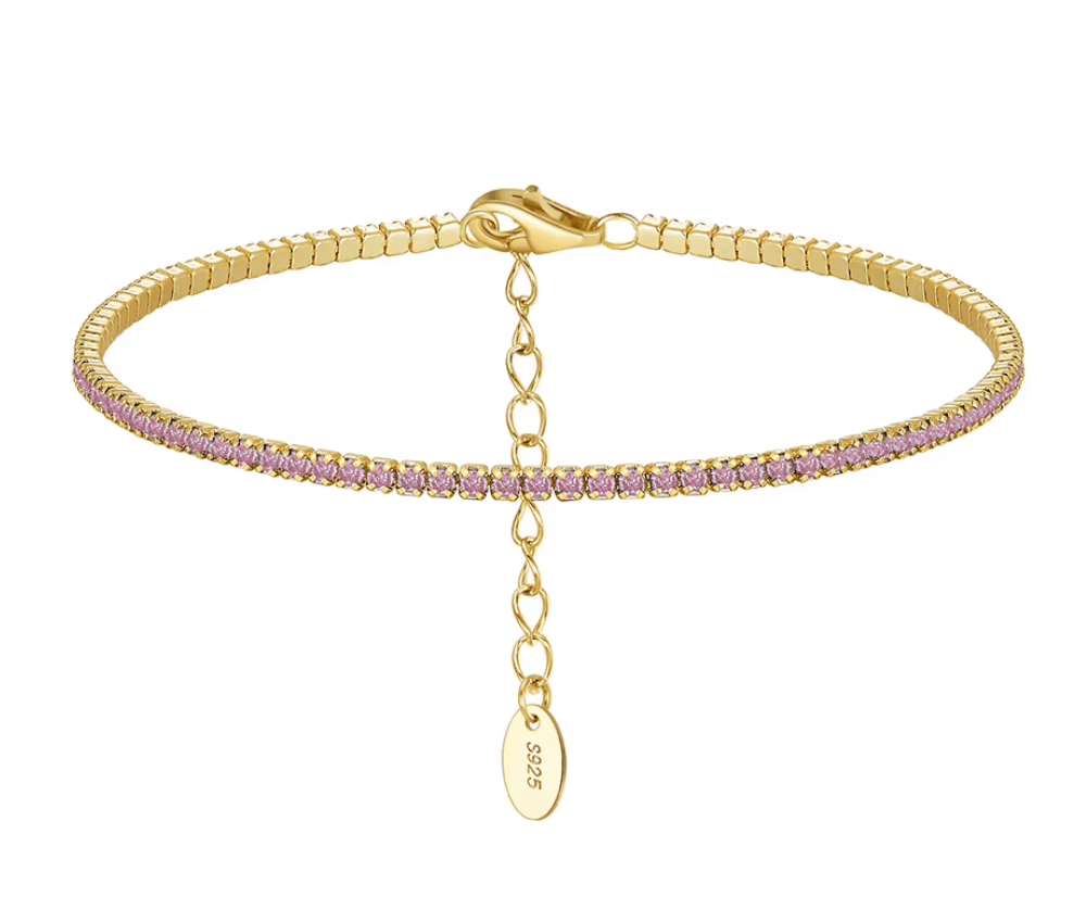 Rosa Tennisarmband 925 Sterling Silber - AnoaShop