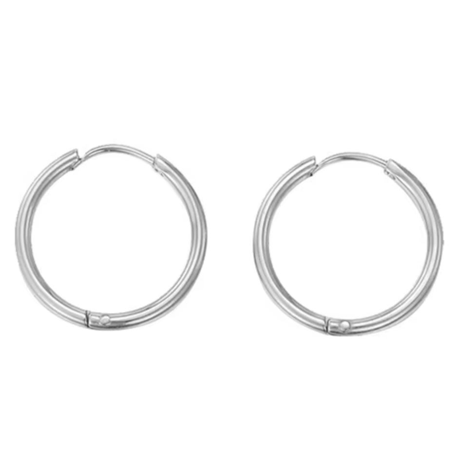 Schlichte Creolen Edelstahl - AnoaShop