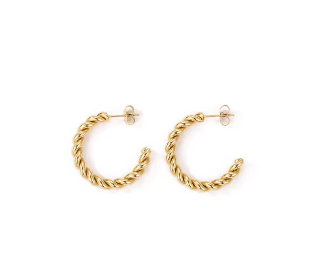 Vintage Croissant Stainless Steel Hoop Earring - AnoaShop