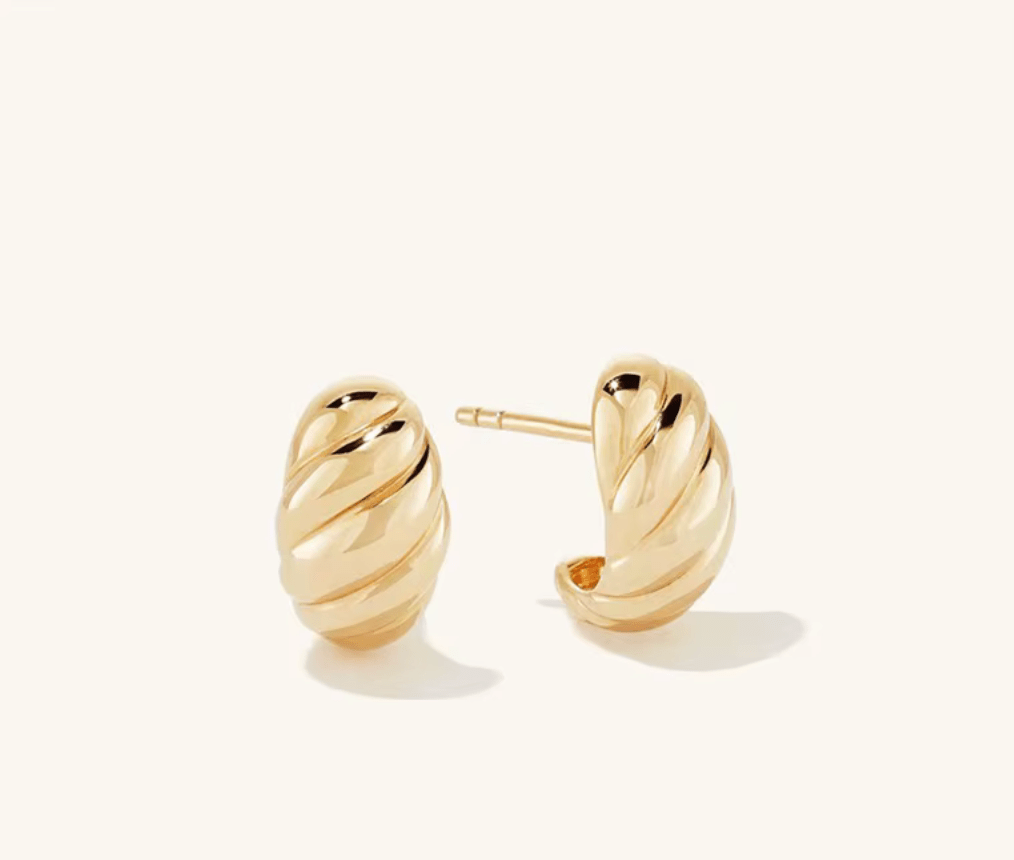 Vintage Croissant Stainless Steel Hoop Earrings - AnoaShop