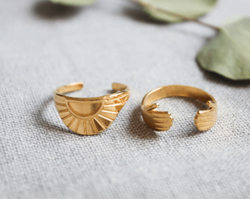 Waterproof Bestseller Cute hand ring • Big hug • Gold ring • Dainty Ring • friendship • lovely jewelry - AnoaShop