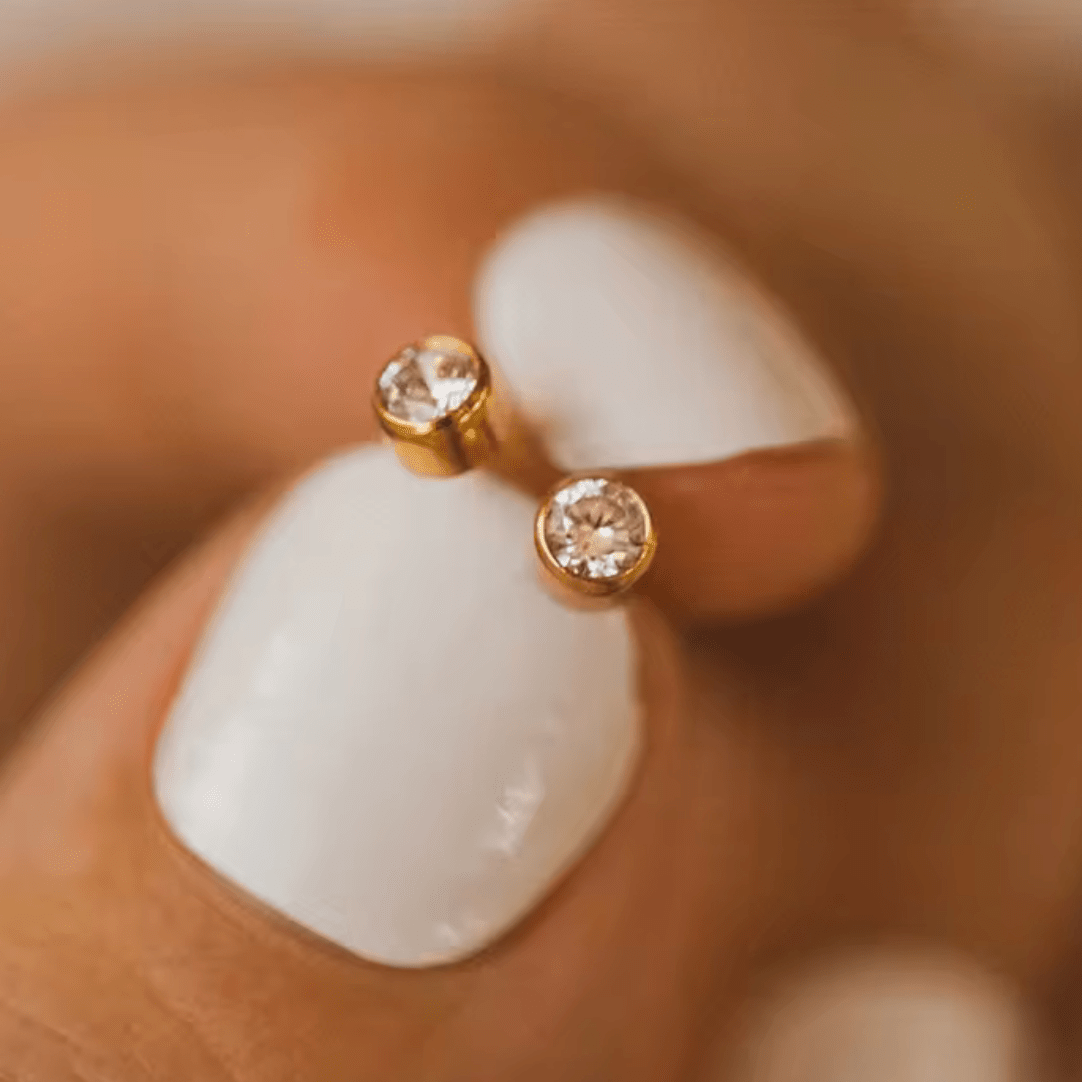 Waterproof birthstone earring • Gold Silver • stainless steel - AnoaShop