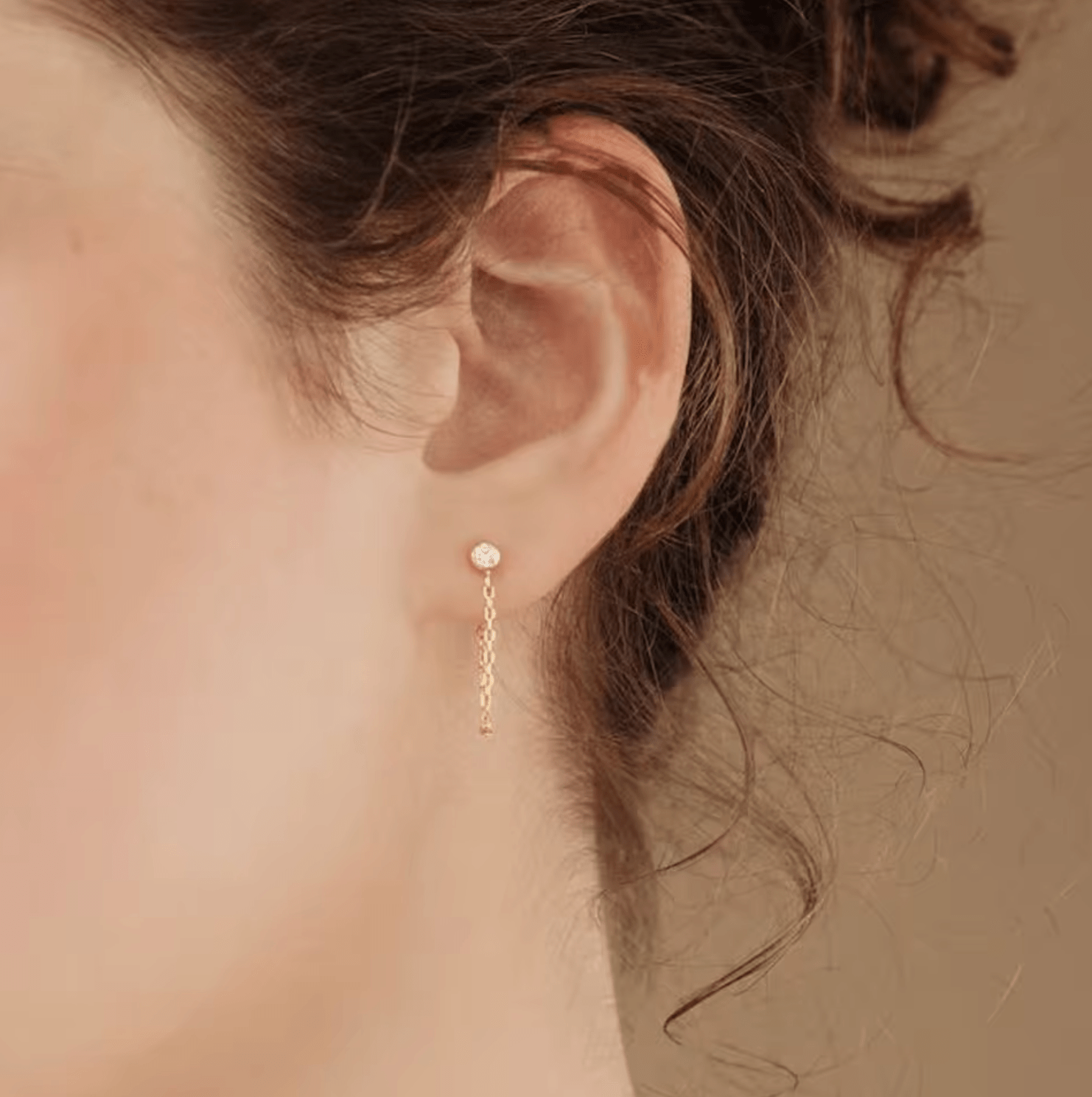 Waterproof birthstone earstud - Gold Silver - stainless steel - AnoaShop