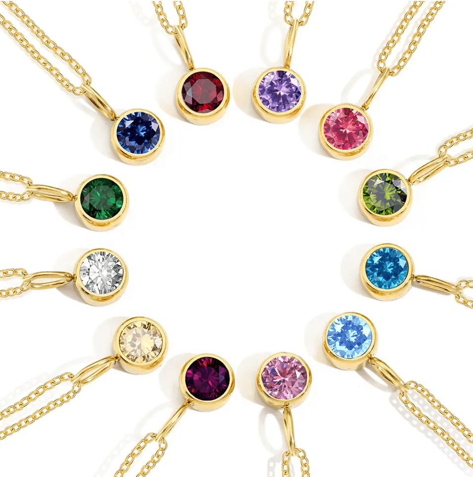 Waterproof birthstone necklace - Gold chain - stainless steel - AnoaShop