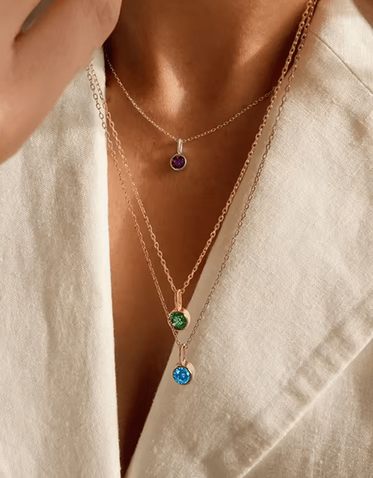 Waterproof birthstone necklace - Gold chain - stainless steel - AnoaShop