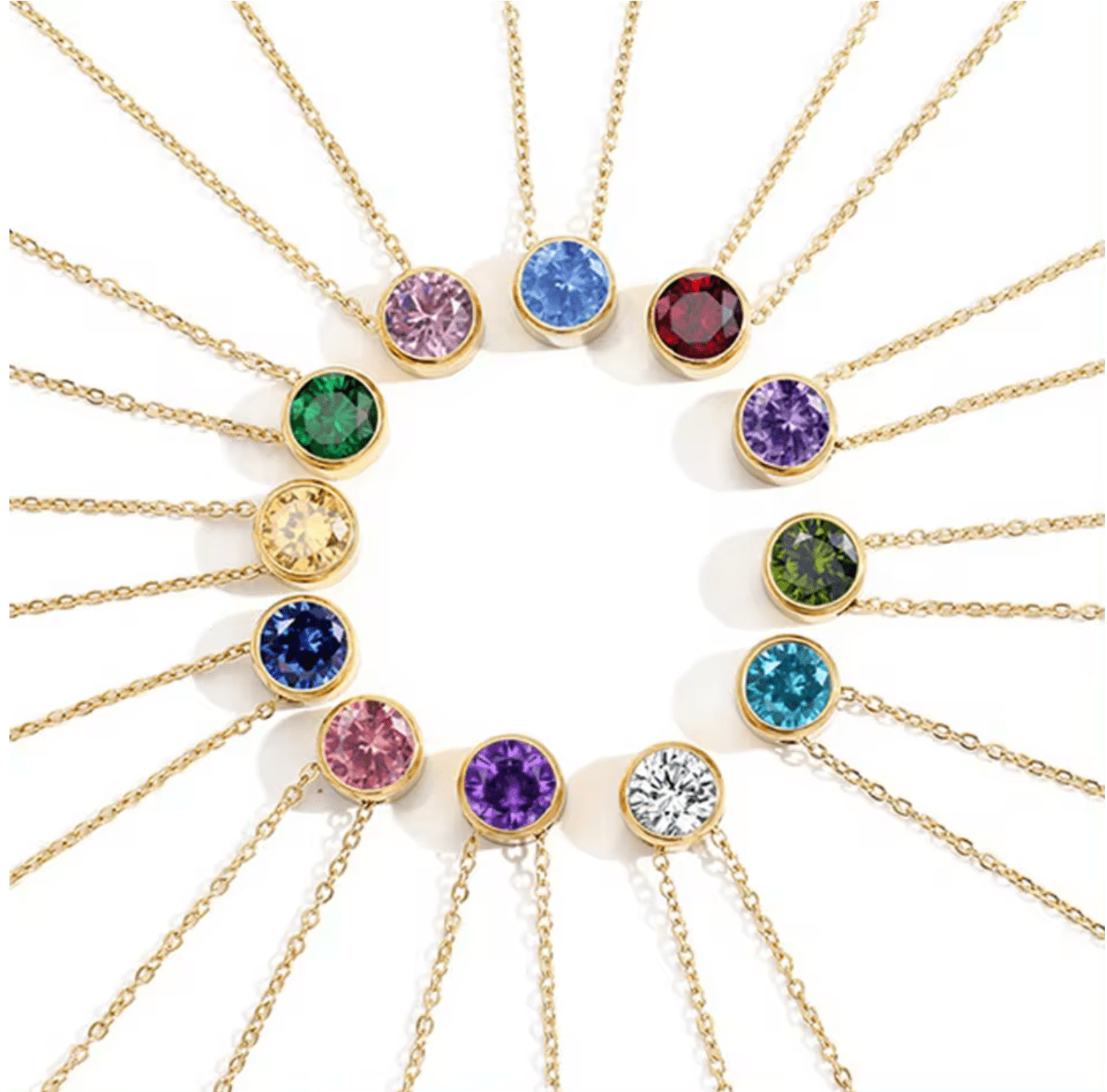 Waterproof birthstone necklace - Gold chain - stainless steel - AnoaShop
