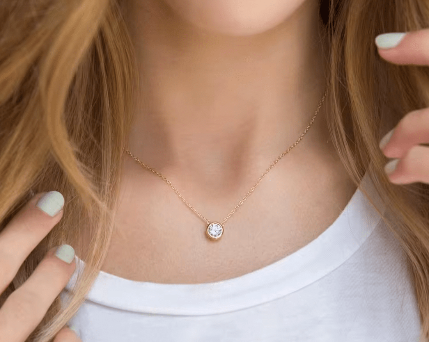 Waterproof birthstone necklace - Gold chain - stainless steel - AnoaShop