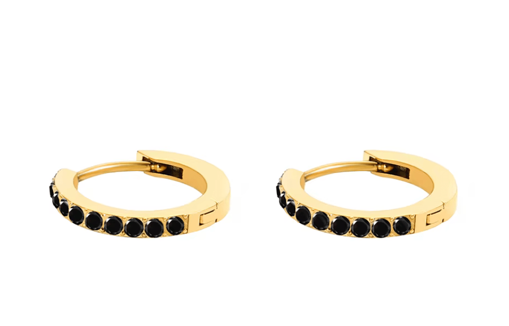 Waterproof black - Earring gold silver - AnoaShop