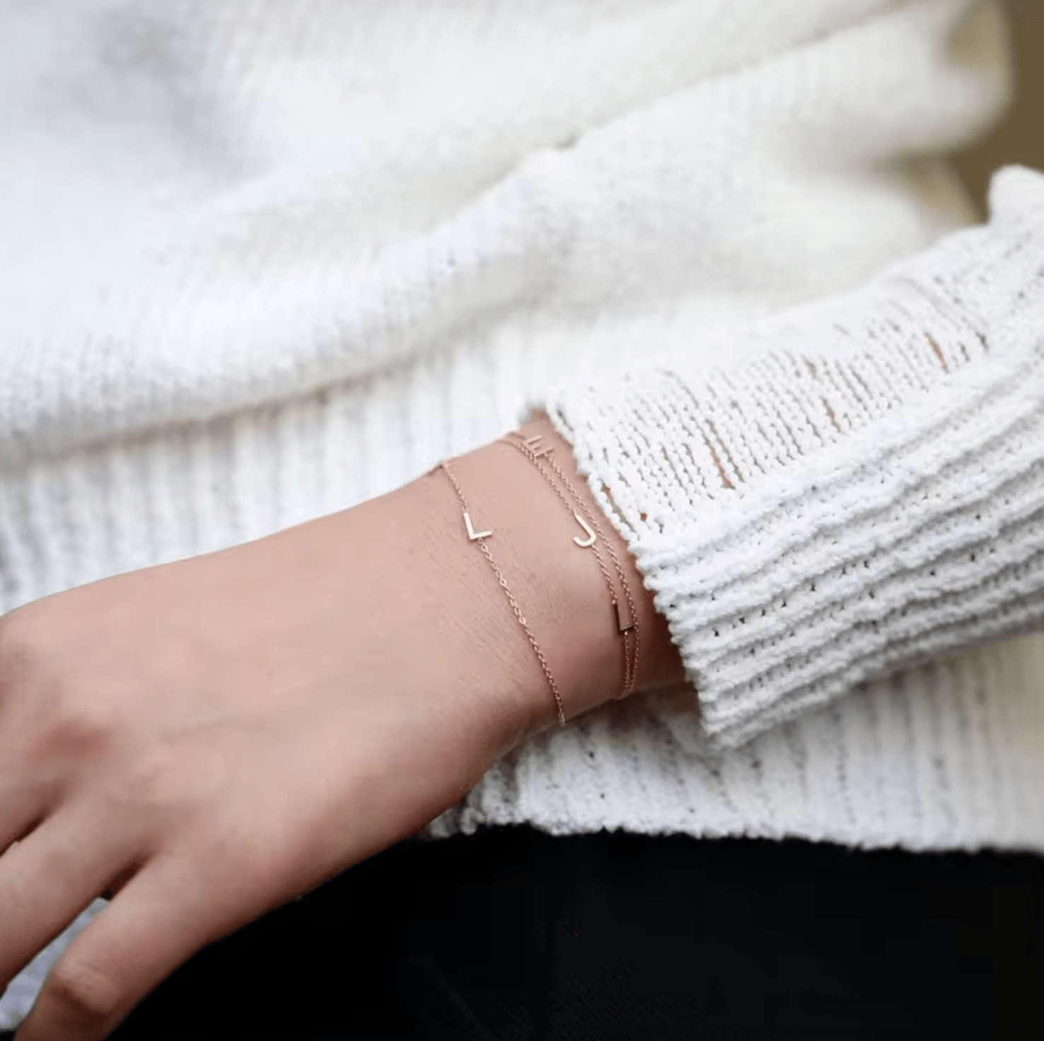 WATERPROOF LETTER BRACELET • GOLD SILVER CHAIN • STAINLESS STEEL - AnoaShop