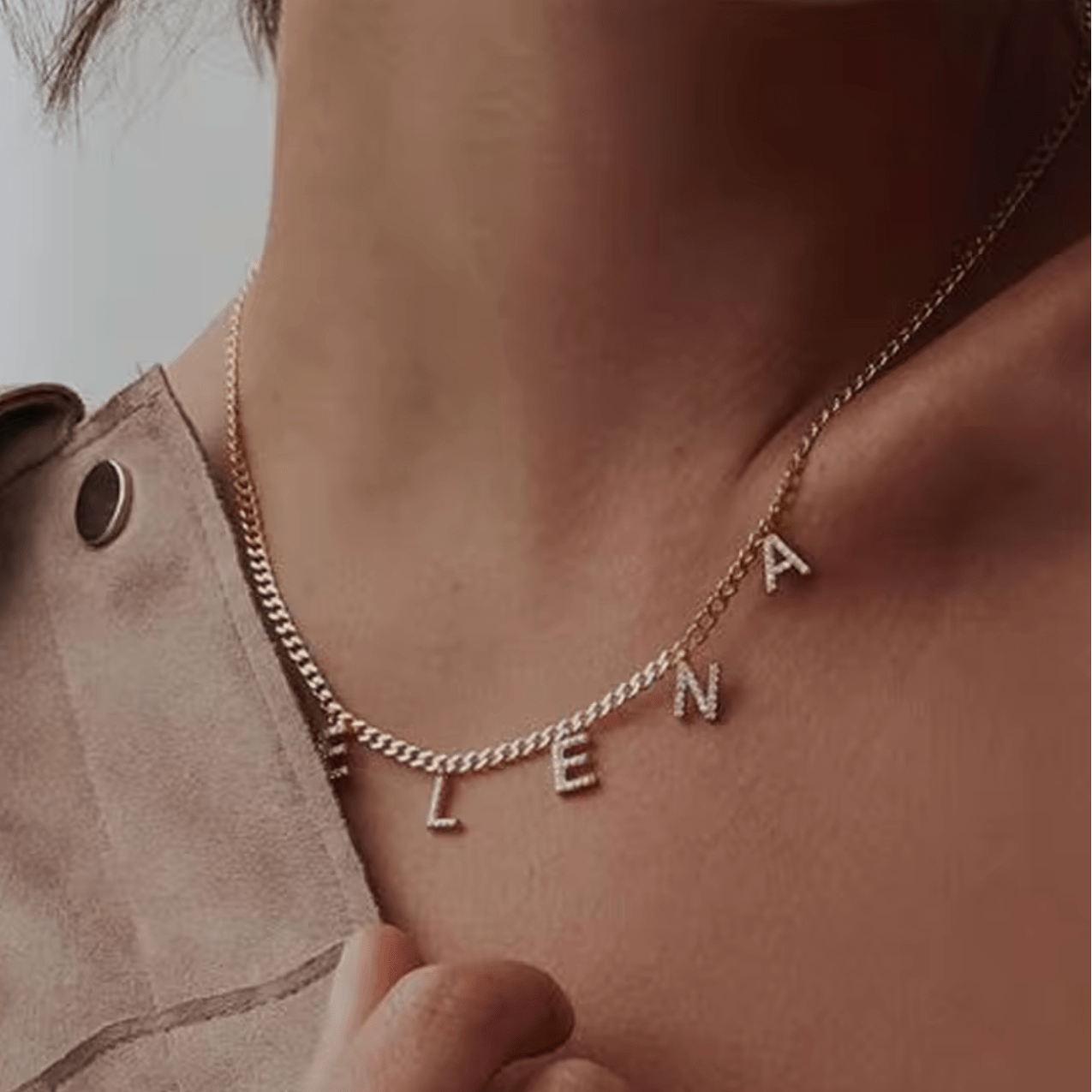 WATERPROOF LETTER NECKLACE • GOLD CHAIN • STAINLESS STEEL - AnoaShop