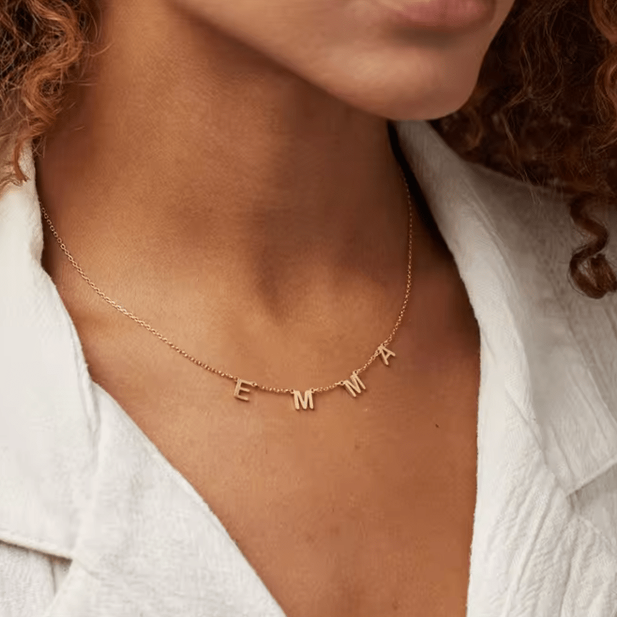 WATERPROOF LETTER NECKLACE • GOLD CHAIN ​​• STAINLESS STEEL - AnoaShop