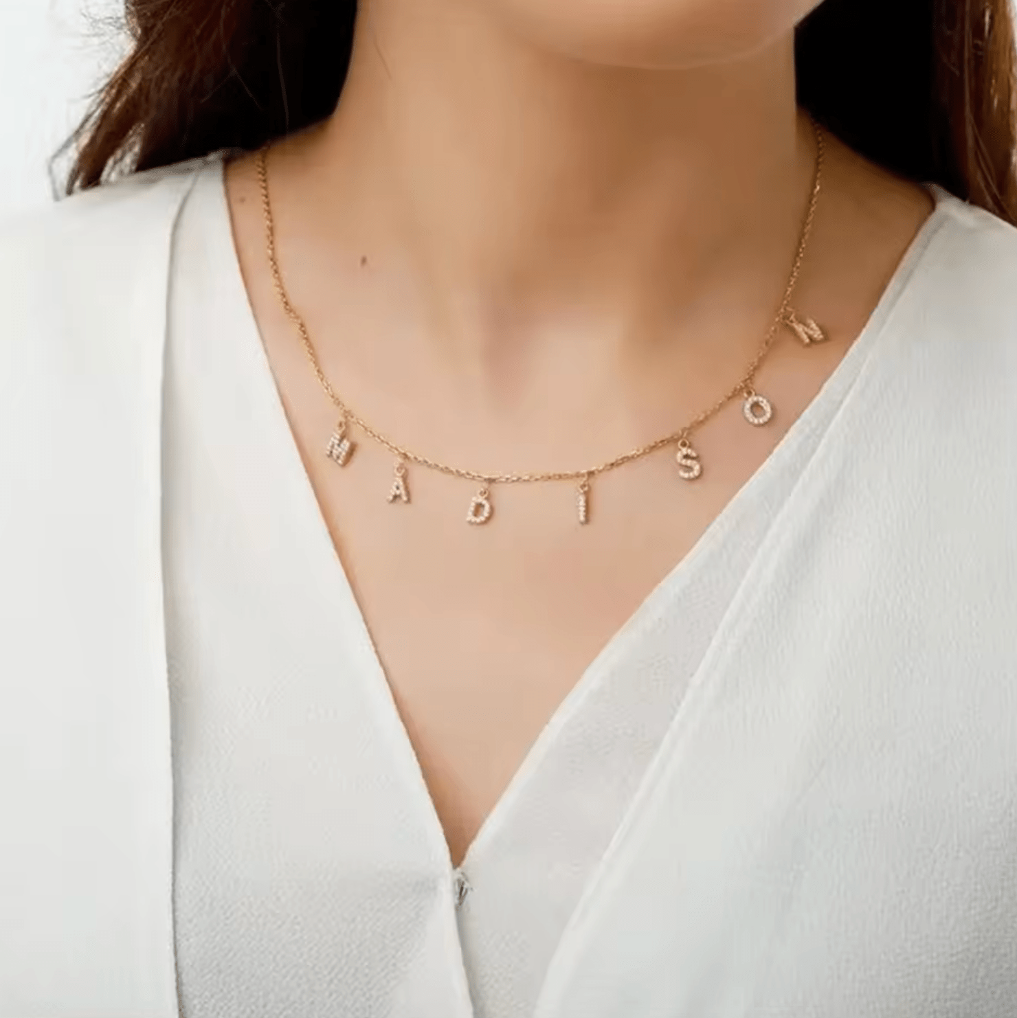 WATERPROOF LETTER NECKLACE - GOLD CHAIN - STAINLESS STEEL - AnoaShop