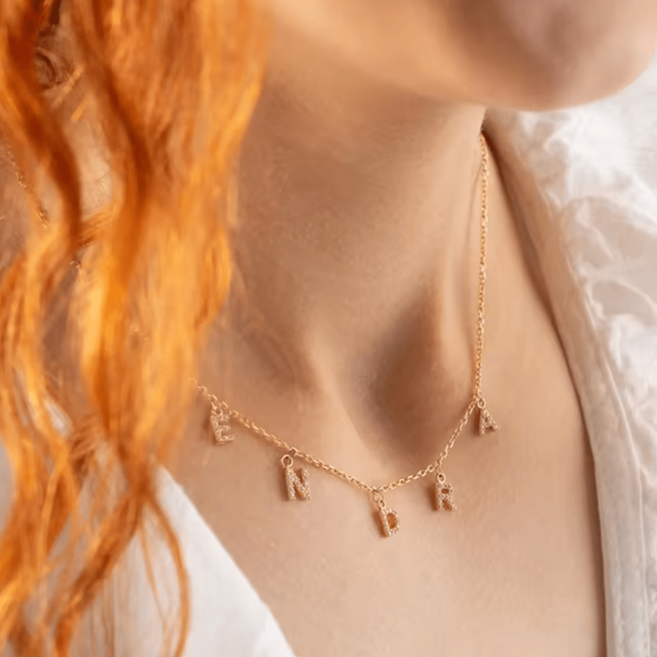 WATERPROOF LETTER NECKLACE • GOLD CHAIN ​​• STAINLESS STEEL - AnoaShop