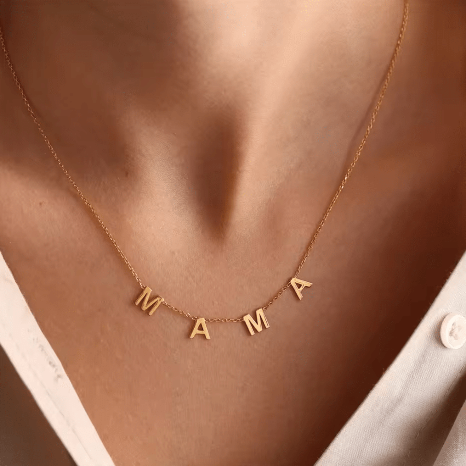 WATERPROOF LETTER NECKLACE • GOLD CHAIN • STAINLESS STEEL - AnoaShop
