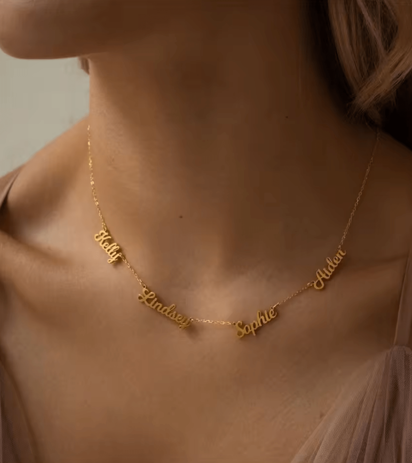 WATERPROOF PERSONALIZED NECKLACE • GOLD CHAIN • STAINLESS STEEL - AnoaShop