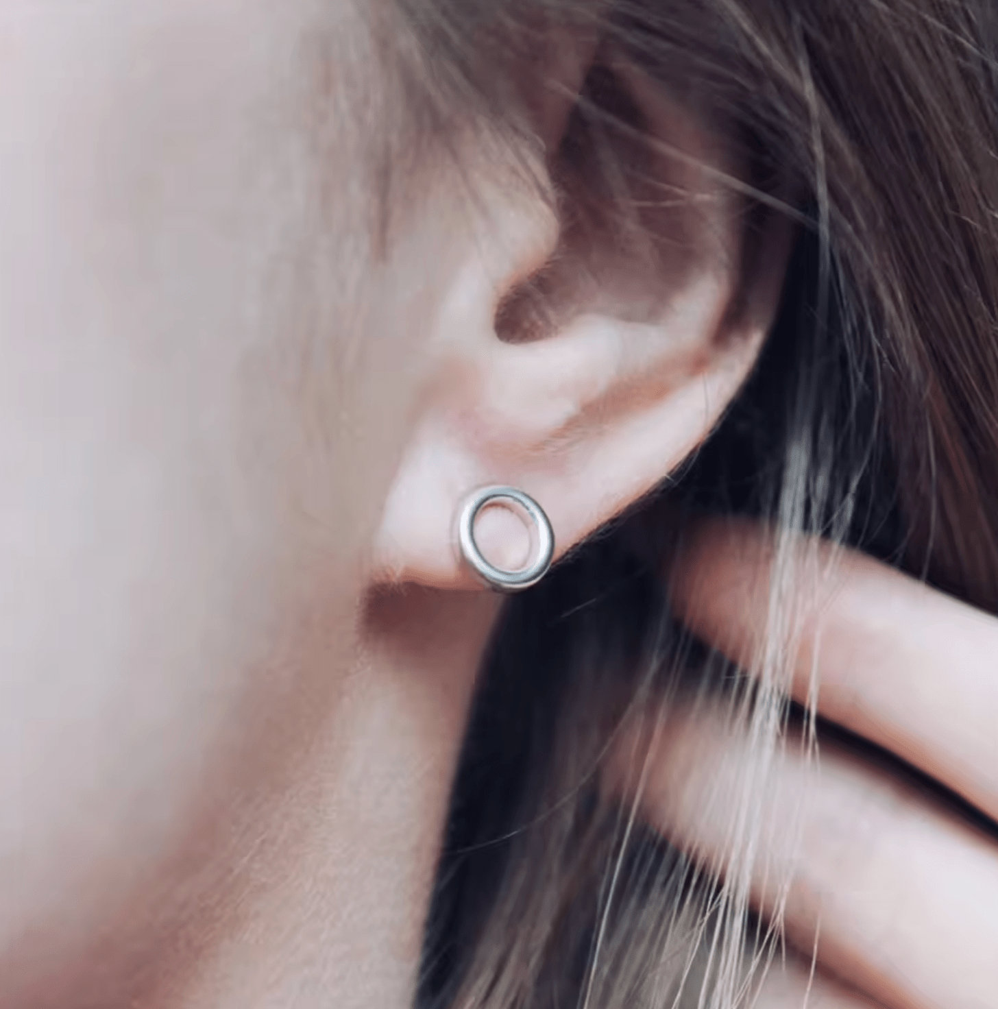 Waterproof Small Earring - Gold or Silver Circle Earring - Round Earring - AnoaShop