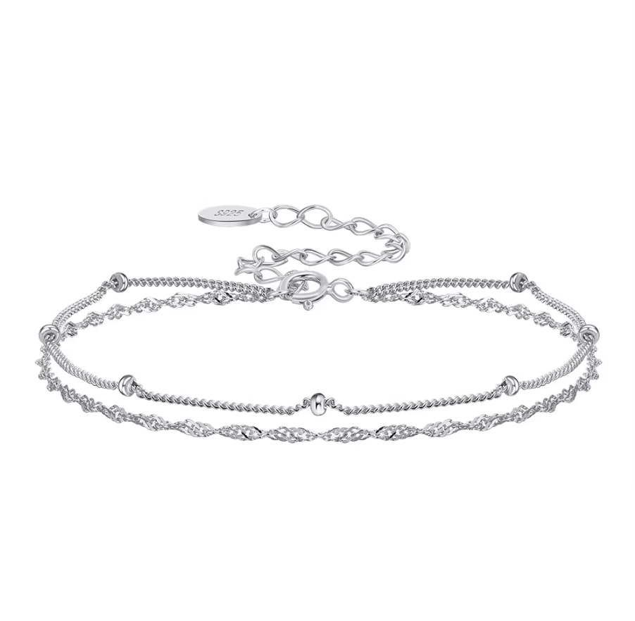 Double-row bracelet 925 Sterling silver - AnoaShop